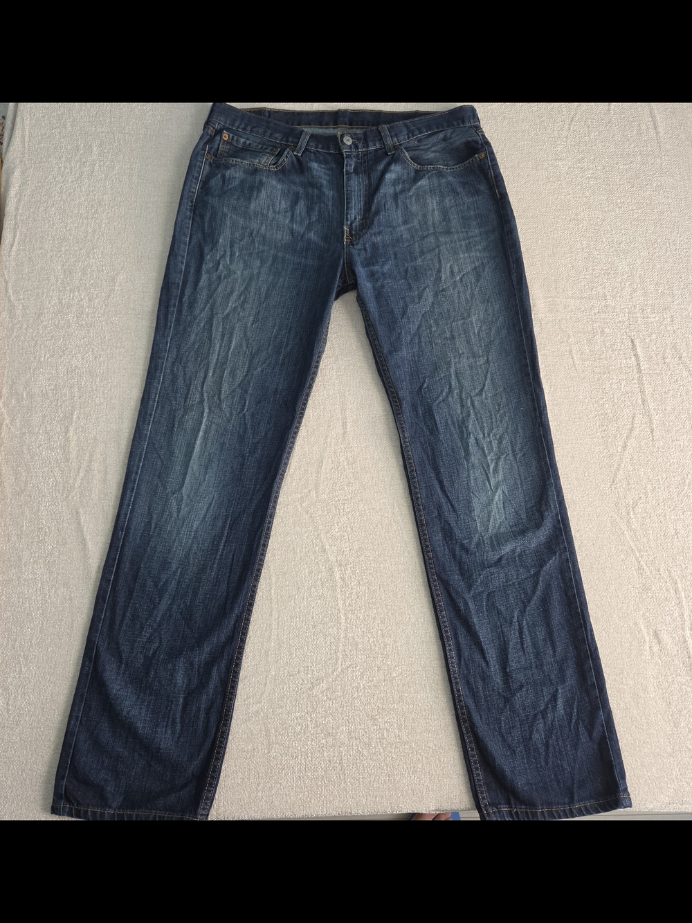 Levi's 514 Straight Fit Jeans Men's 36x34 Dark Wash WaterLess Stretch Denim Blue